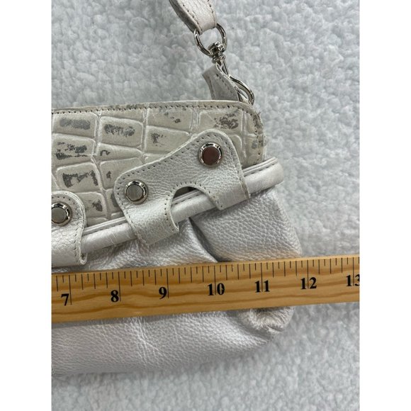 Pietro Alessandro Womens Shoulder Bag White Crocodile Skin Detachable Strap S - Picture 5 of 10